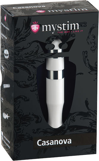 Mystim Casanova Unisex Dildo for Electro-stimulation in White Color