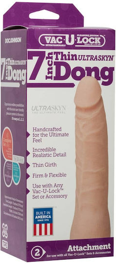 Vac U Lock Thin Dong Ρεαλιστικό Dildo Flesh 18cm