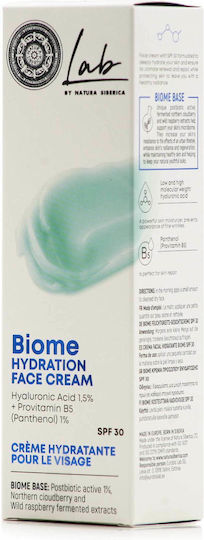 Natura Siberica Lab Biome Hydration Cremă Hidratantă de Față de Zi 24H cu SPF30 și Acid Hialuronic 50ml