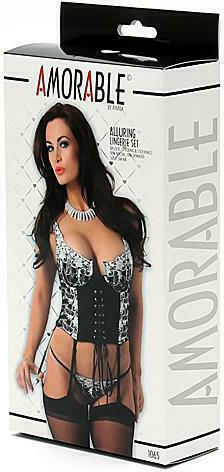 Rimba Basque & Stockings Sexy Dessous-Set Black R1065.5