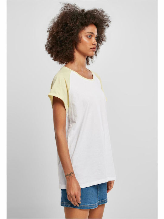 Γυναικείο T-shirt White / Soft Yellow