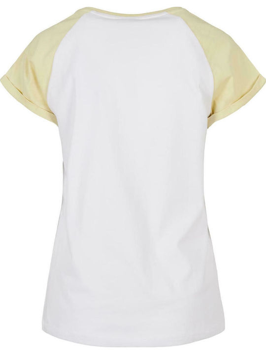 Γυναικείο T-shirt White / Soft Yellow