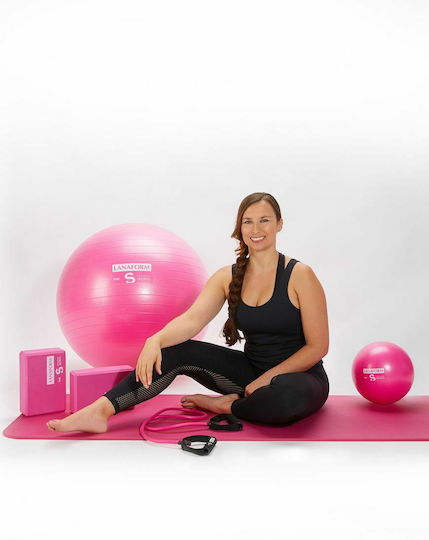 Lanaform Μπάλα Pilates σε Ροζ Χρώμα Σετ Pilates με 2 Μπάλες Γυμναστικής, 1 Μπάντα Αντίστασης και 2 Τουβλάκια Yoga
