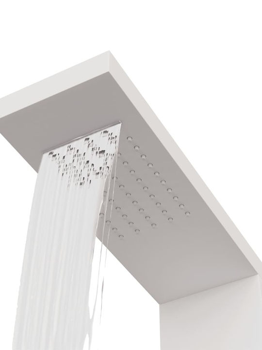 vidaXL Coloană De Duș Cu Hidromasaj 114cm Albă