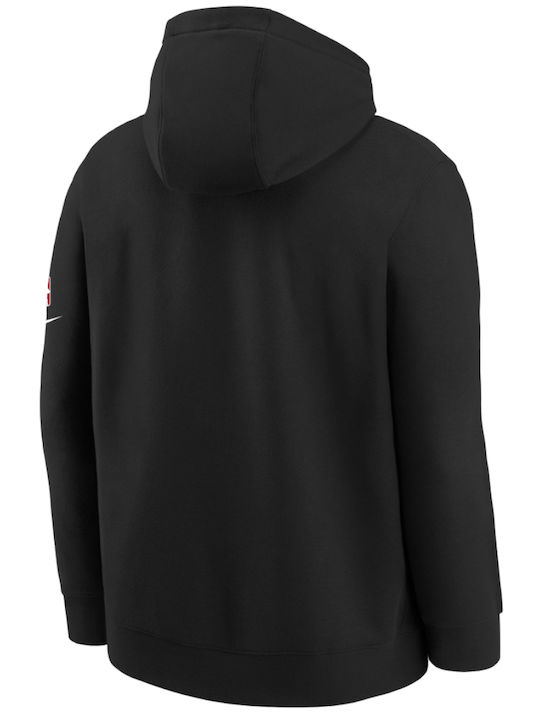 Fleece Kinder-Sweatshirt mit Kapuze und Taschen Schwarz NBA Chicago Bulls