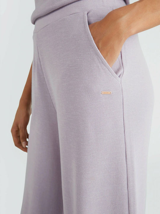 Structure Hohe Taille Jogginghose Breit Lila