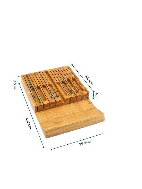 Bamboo Θήκη για Μαχαιροπίρουνα Συρταριού Ξύλινη σε Καφέ Χρώμα 29.2x43.8x4.5cm
