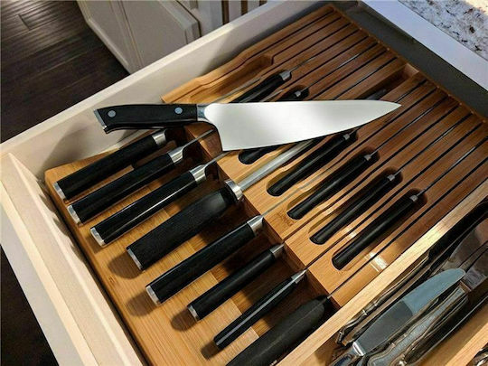 Bamboo Wooden Drawer Cutlery Tray 43.8x29.2x4.5cm Brown