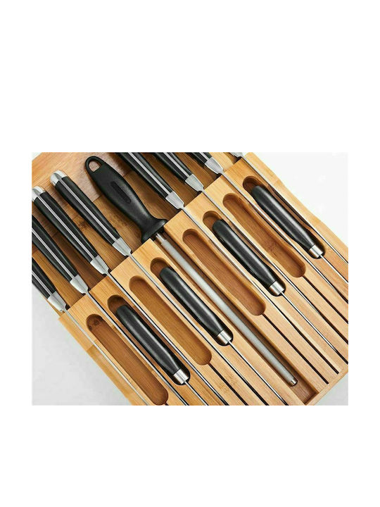 Bamboo Θήκη για Μαχαιροπίρουνα Συρταριού Ξύλινη σε Καφέ Χρώμα 29.2x43.8x4.5cm