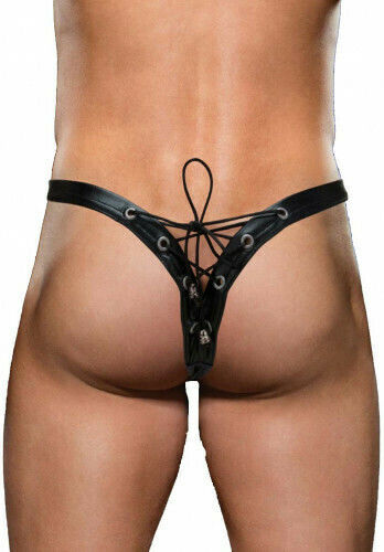 Envy Locker Room Thong with Back Ties Chilot Sexy pentru bărbați Black