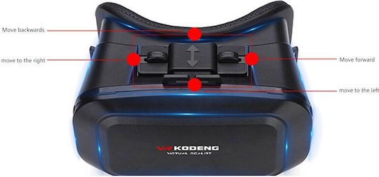 Kodeng G06EA VR Headset for Mobile from 4" to 7" with Gamepad