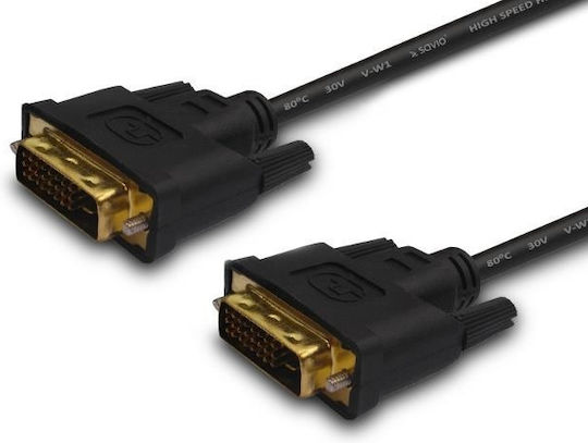 Savio 3m DVI-D male to DVI-D male Cable Black (CL-53)