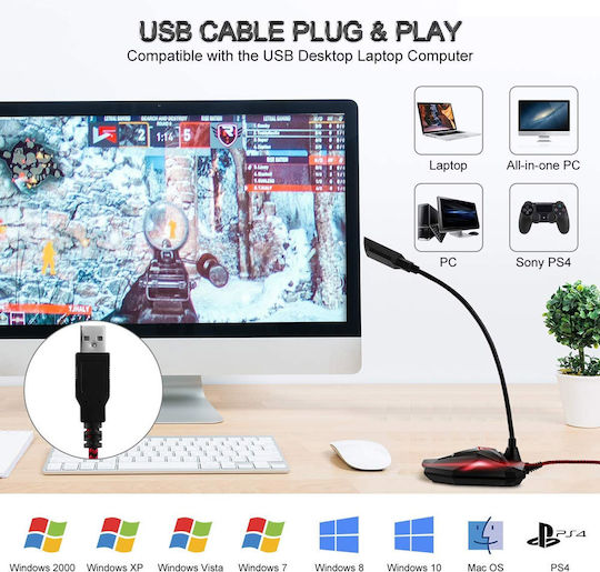 Eivotor Gaming Ustream USB Microfon USB Gooseneck