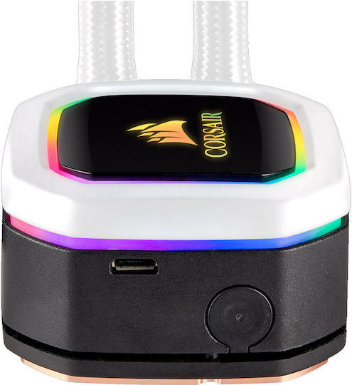 Corsair Hydro Series H100i RGB Platinum SE Υδρόψυξη Επεξεργαστή Διπλού Ανεμιστήρα 120mm για Socket AM4/1200/115x Λευκή