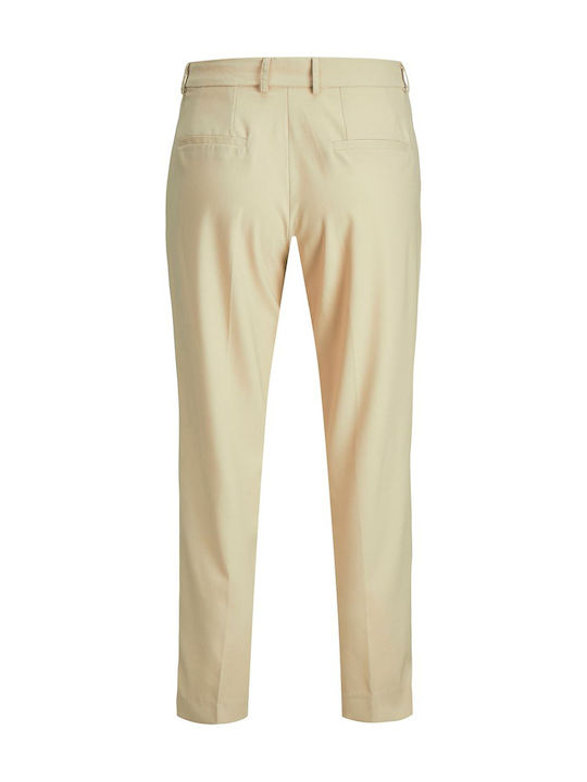 Jack & Jones Women's High-waisted Capri Chino Trousers in Regular Fit Beige