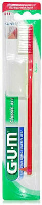 GUM Classic 411 Regular Manual Toothbrush Soft Red 1pcs