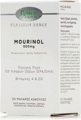 Power Of Nature Platinum Range Mourinol Ulei de morun 600mg 60 softgels Piersic Mango