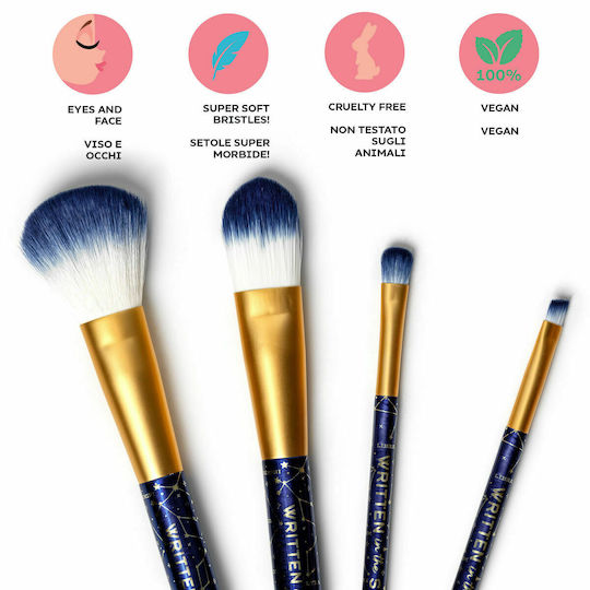 Legami Milano Set of Makeup Brushes with Synthetic Bristle Oh My Glow Stars 4 Pieces