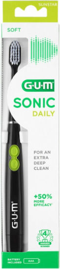 GUM Sonic Daily Soft 4100 Electric Toothbrush Battery Black