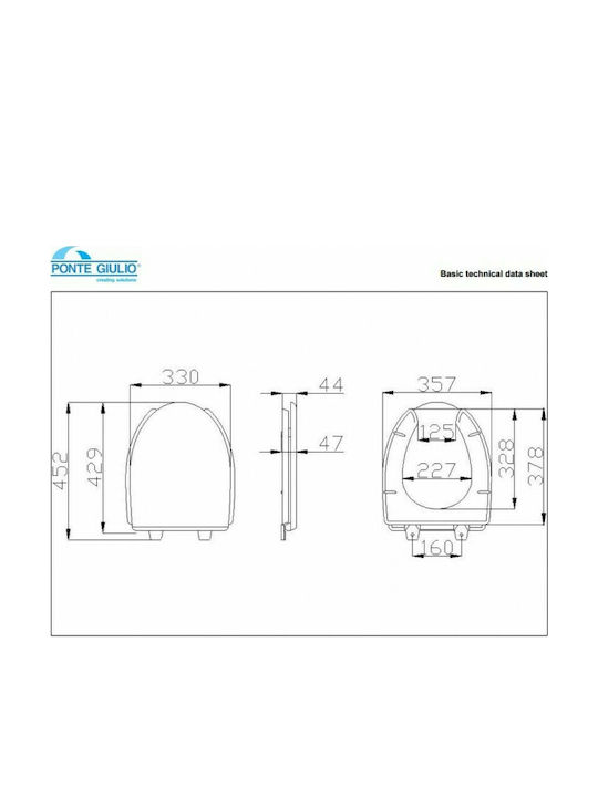 Ponte Giulio 130 Series Καπάκι Λεκάνης με Μπιντέ Λευκό