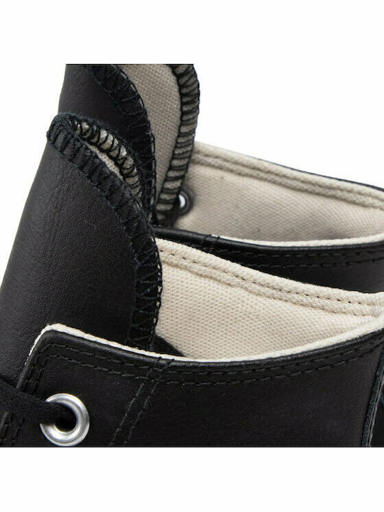 Chuck Taylor All Star Lift Leather High Top Flatforms Boots Black / White