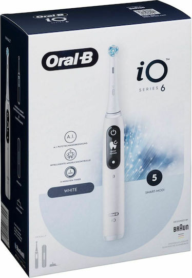 Oral-B iO Series 6 Electric Toothbrush with Pressure Sensor and Travel Case White