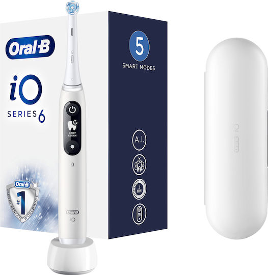 Oral-B iO Series 6 Electric Toothbrush with Pressure Sensor and Travel Case White