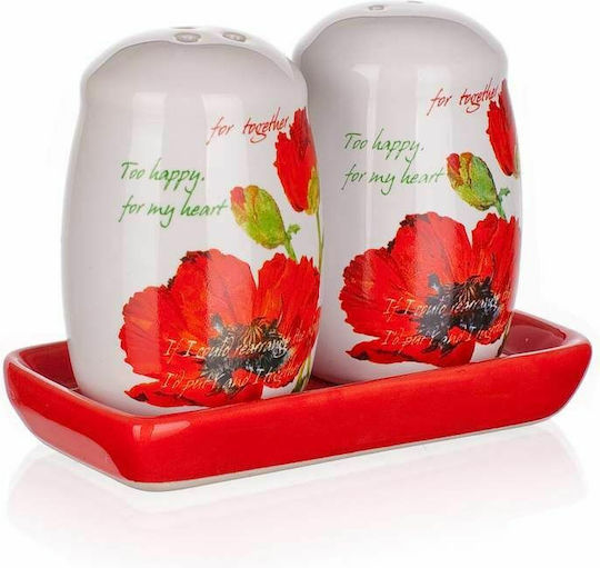 Red Poppy Σετ Αλατοπίπερο Κεραμικό με Βάση 2τμχ Red Poppy Σετ Αλατοπίπερο Κεραμικό με Βάση 2τμχ