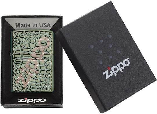 Zippo Alligator Chameleon Ветроустойчив Запалка с Пламък в Зелен Цвят
