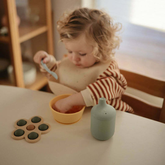 Mushie Παιδικό Ποτηράκι "Sippy Cup" από Σιλικόνη Μπλε για 6m+