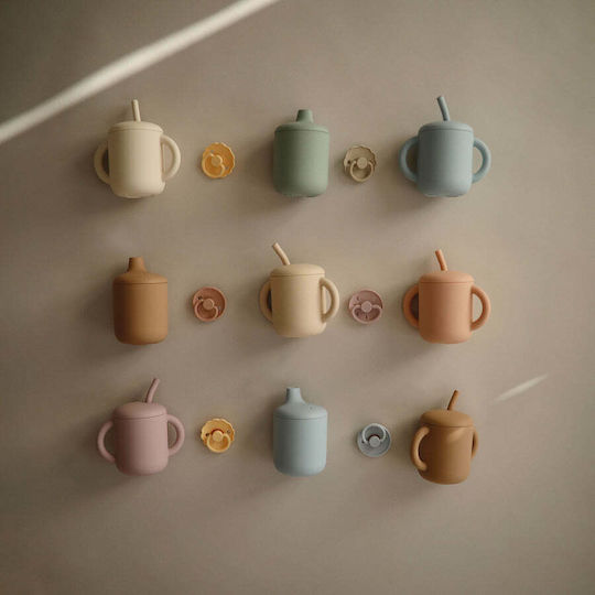 Mushie Παιδικό Ποτηράκι "Sippy Cup" από Σιλικόνη Μπλε για 6m+