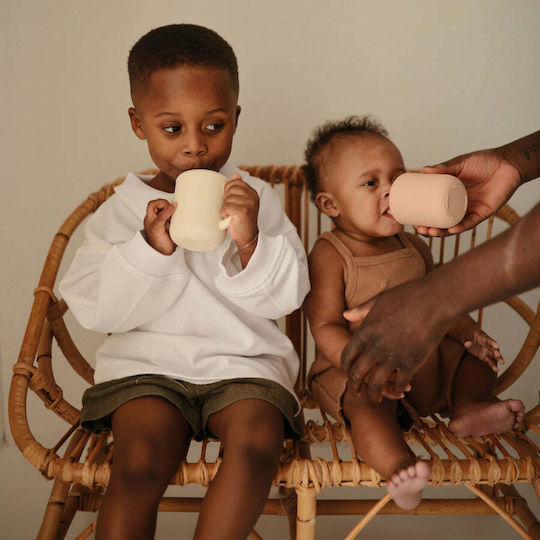 Mushie Παιδικό Ποτηράκι "Sippy Cup" από Σιλικόνη Μπλε για 6m+