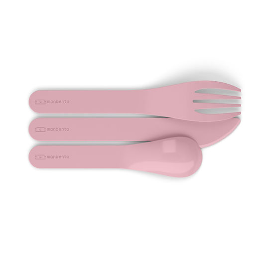 Micro Σετ Βρεφικά Μαχαιροπίρουνα MB Pocket από Μέταλλο Pink Blush σε Θήκη 2τμχ
