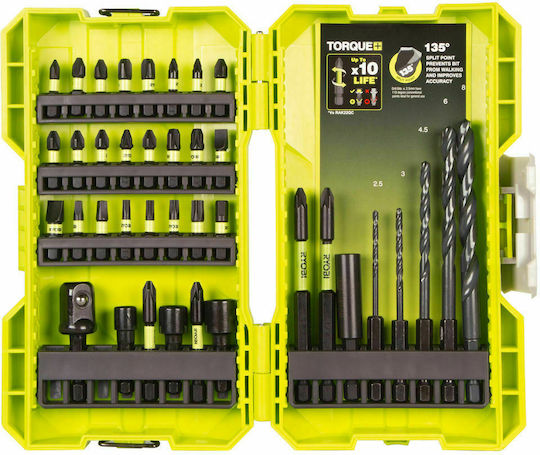 Ryobi Set of 38 Drills for Metal και Wood