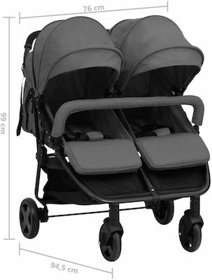 vidaXL Double Stroller