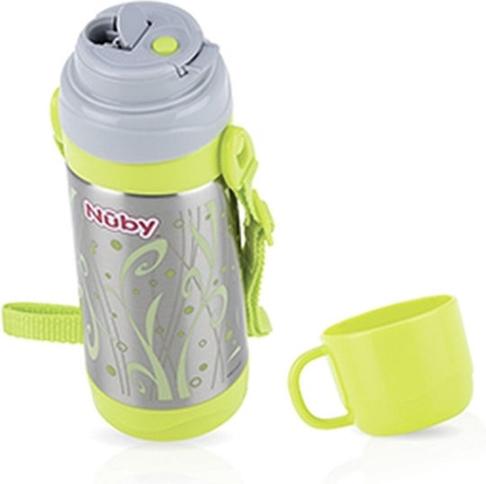 Nuby Παιδικό Ποτηράκι από Μέταλλο Πράσινο 360ml για 24m+