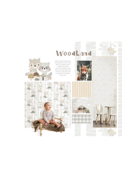 Loukianos Wallpapers Kids Wallpaper Fabric Mondo Baby Ζωάκια Μπλε L53xH1005εκ.