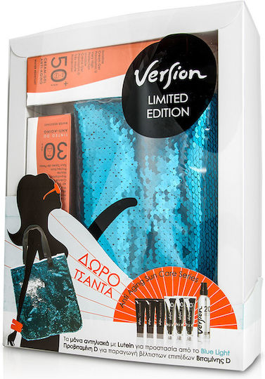 Version Limited Edition Tinted Tote Bag Gift Σετ με Αντηλιακό Προσώπου SPF50 με Χρώμα 3τμχ
