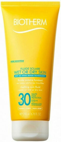 Biotherm Fluide Solaire Wet or Dry Skin Αδιάβροχη Αντηλιακή Λοσιόν Σώματος SPF30 200ml