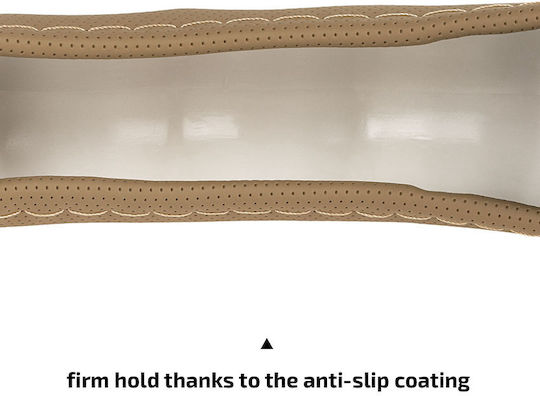 Heyner Car Steering Wheel Cover SoftComfort PRO with Diameter 37-39cm Synthetic Beige