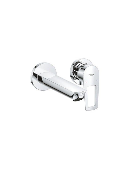 Grohe Bauloop New Built-In Mixer & Spout Set for Bathroom Sink with 1 Exit Silver