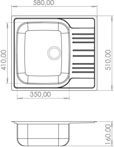 Donau 189DE Ένθετος Νεροχύτης Inox Σατινέ Μ58xΠ51cm Ασημί