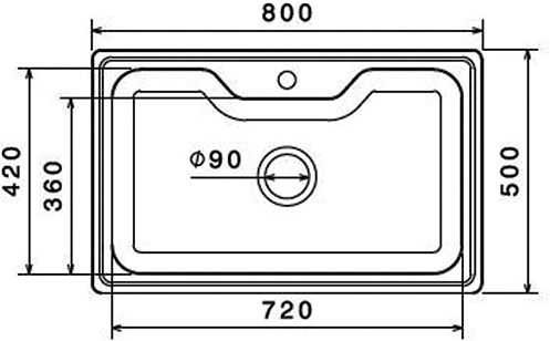 Donau 163DE Ένθετος Νεροχύτης Inox Σατινέ Μ80xΠ50cm Ασημί