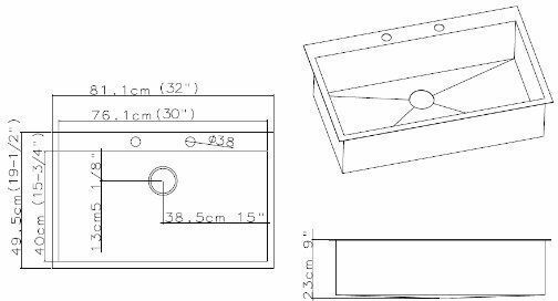 Asil AS 248 Flächenbündig montiert Spüle Inox Satiniert B81.1xT49.5cm Silber
