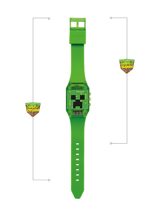 Disney Παιδικό Ψηφιακό Ρολόι Minecraft Πράσινο