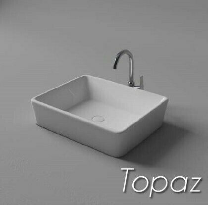Soncera Topaz Επικαθήμενος Νιπτήρας Πορσελάνης 47.5x37x13cm Λευκός