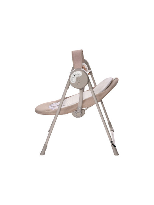 Lorelli Electric Baby Relax Swing 2 in 1 Twinkle with Music and Vibration Beige Rhino for Child up to 9kg