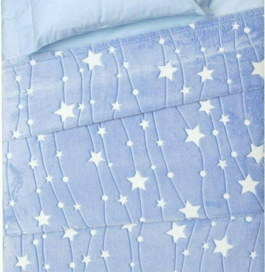 Viopros Blanket Fleece Aster Glowing Light Blue 150x220cm