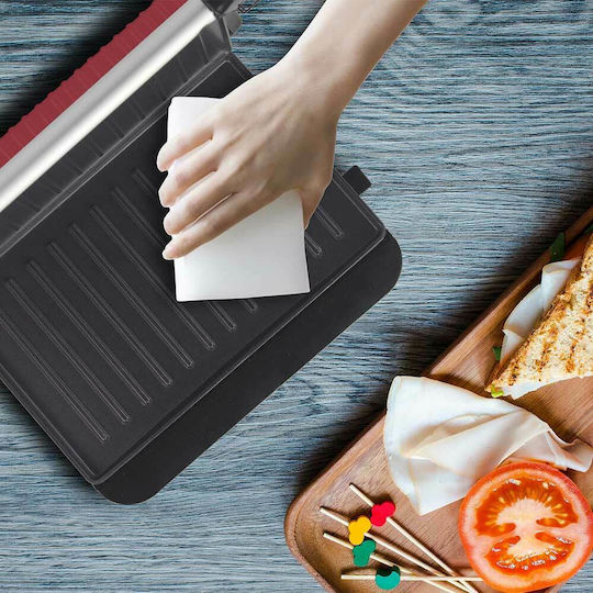 Beper Sandwich Maker pentru for 2 Sandwiches Sandvișuri 850W Roșie