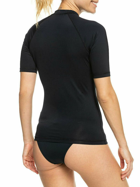 Roxy Whole Hearted Women's Short Sleeve Sun Protection Shirt Black